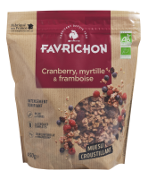 Muesli croustillant cranberry myrtille framboise BIO | céréales | 450g