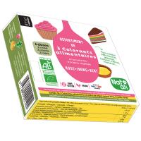 Assortiment colorants alimentaires rouge, jaune, vert en poudre d'origine végétale BIO | 3x2 sachets | 30g