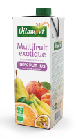 Jus Multifruits sans sucres ajoutés BIO | pomme, oranges, banane, poire, abricot et passion | 1L