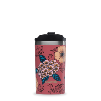 Travel mug isotherme ANEMONES | motifs fleurs rose terracotta | 300ml 